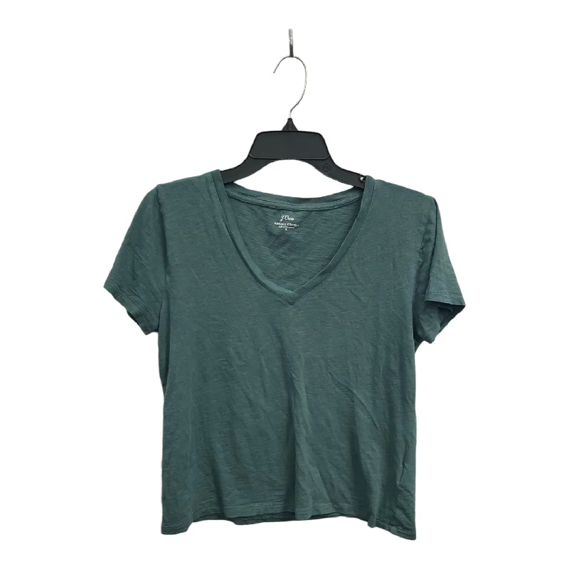 women's tops for beach outingsTop Short Sleeve Basic By J. Crew In Green, Size: S