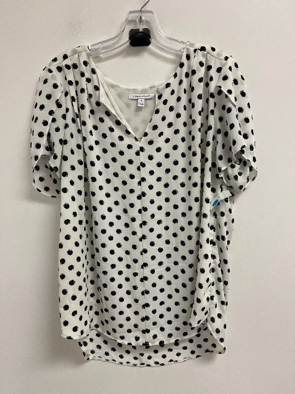 women's tops for evening soireesTop Short Sleeve By 41 Hawthorn In Polkadot Pattern, Size: 2x