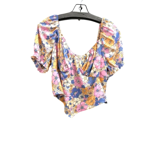 women's tops with floral printsTop Short Sleeve By Cmc In Multi-colored, Size: Xl