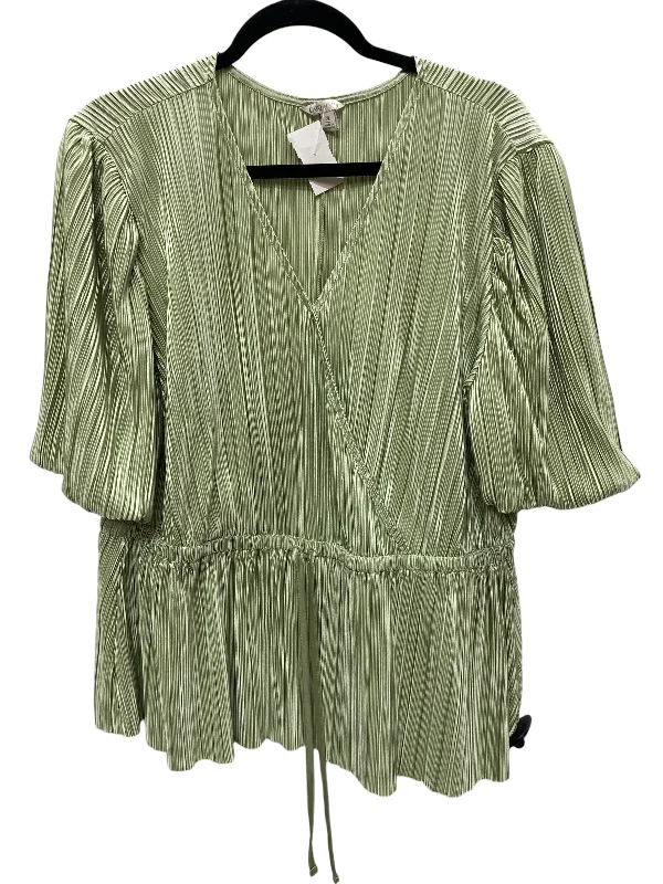 women's tops with lace-up frontsTop Short Sleeve By Coach In Green, Size: Xl