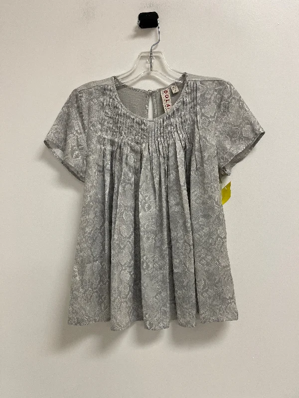 women's tops for those who love to dress up their casual looks with stylish topsTop Short Sleeve By Dolan Left Coast In Snakeskin Print, Size: Xs