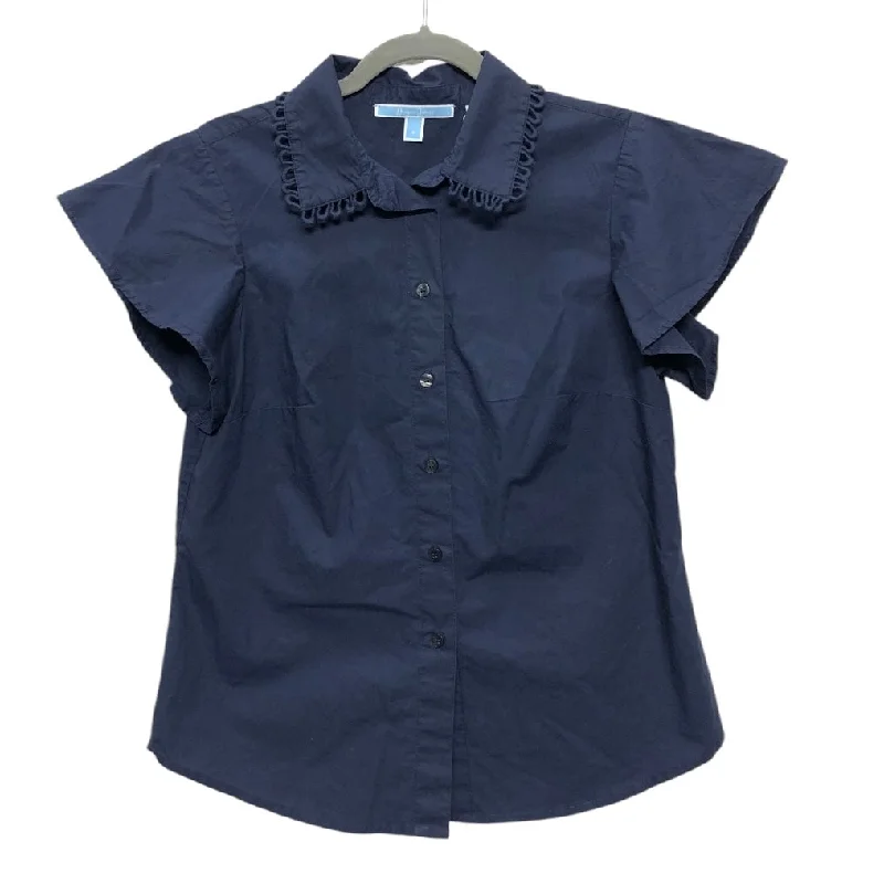 women's tops with lace-up frontsTop Short Sleeve By Draper James In Navy, Size: 6