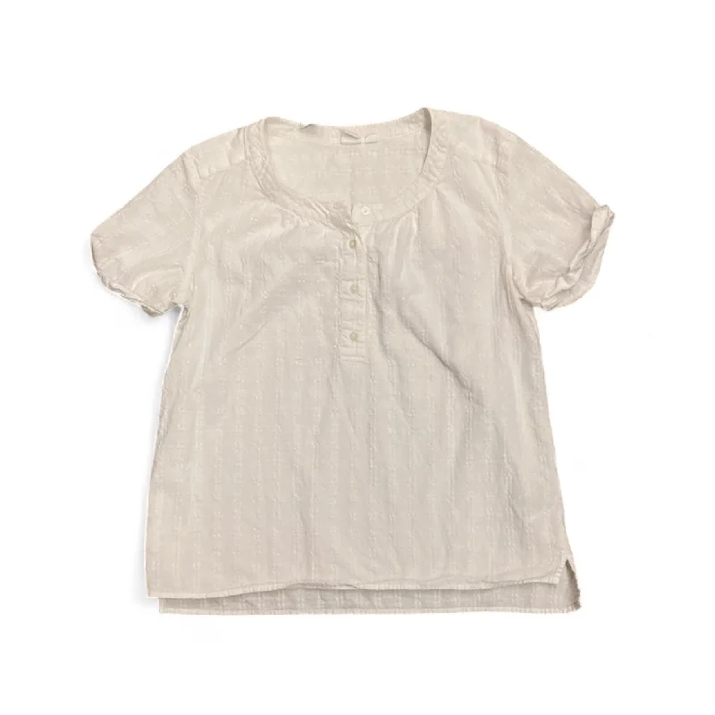 women's tops with cold-shoulder cuts and lace detailingTop Short Sleeve By Gap In White, Size: Xs