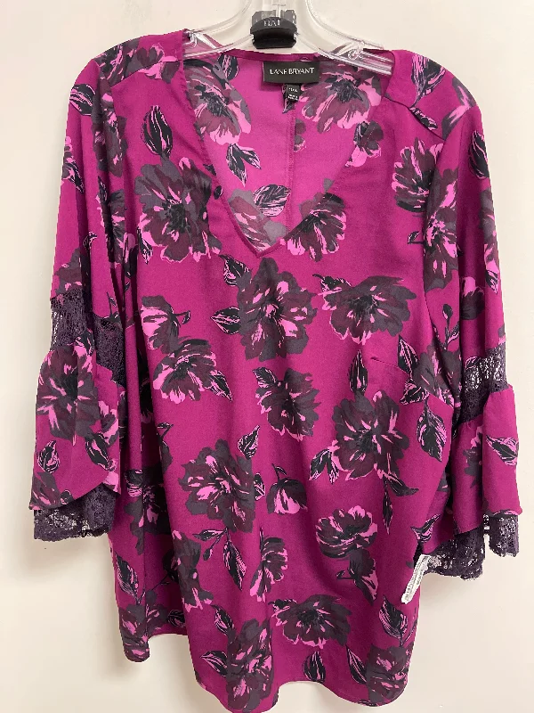 women's tops for those who want to create outfits that are both unique and memorableTop Short Sleeve By Lane Bryant In Purple, Size: 1x