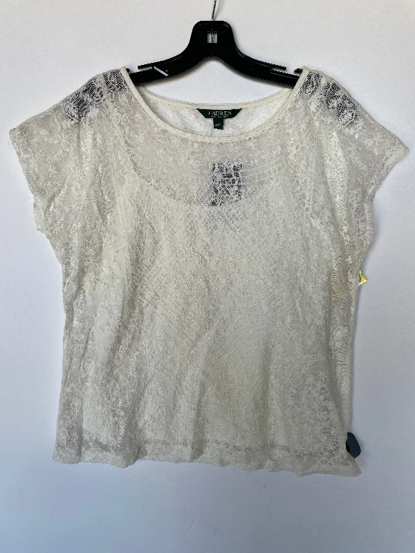 women's tops for those who refuse to compromise on styleTop Short Sleeve By Lauren By Ralph Lauren In White, Size: L