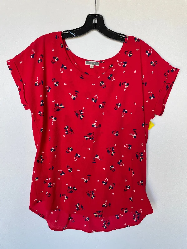 women's tops for those who prefer classic over trendy stylesTop Short Sleeve By Pleione In Red, Size: M