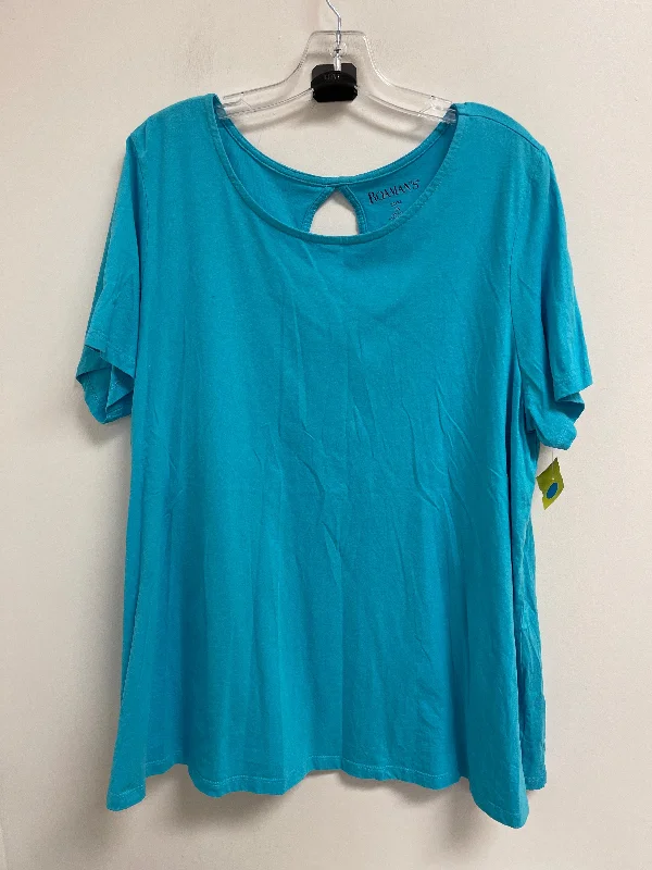 women's tops for those who refuse to compromise on styleTop Short Sleeve By Roamans In Blue, Size: 1x