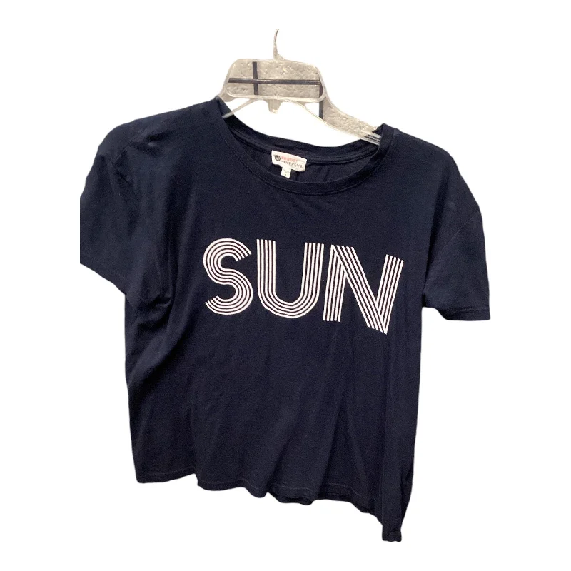 women's tops for beach outingsTop Short Sleeve By Sundry In Navy, Size: S