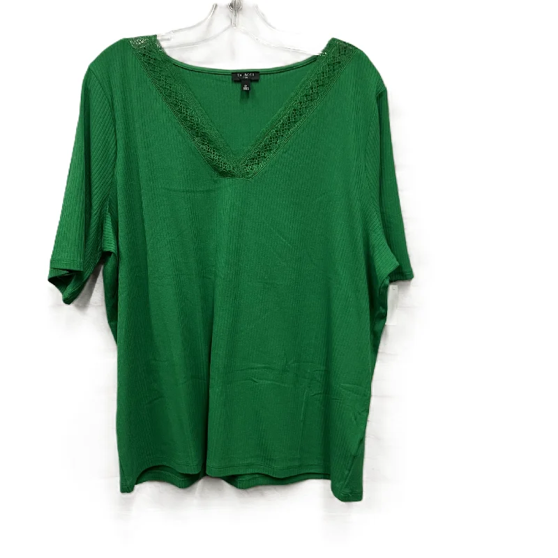 women's tops for those who want to invest in timeless piecesTop Short Sleeve By Talbots In Green, Size: 2x